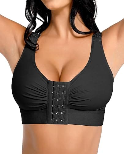 FeelinGirl Post Surgery Compression Bra for Women's Front Closure Bra with Adjustable Straps Wirefree - Image 1