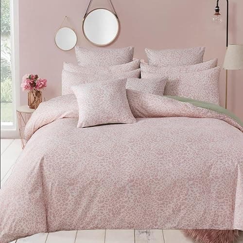 FADFAY Cheetah Print Duvet Cover Set, 3 Pieces 100% Cotton Soft Bedding Set(1 Leopard Print Comforter Cover + 2 Pillowcases), Zipper Closure(Queen, Pink) thumbnail 9