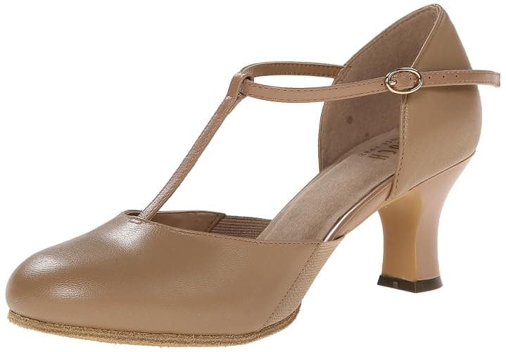 Bloch Women's Splitflex T-Strap Character Shoe, Versatile Shoe, Cushioned Insole, Suede Forefoot Outsole, Short Shank with an Elastic Panel, Comfortable, High Durability, Superior Fit - Image 1