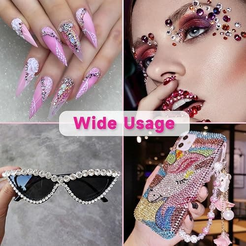 ESUOHYM 10 Pcs Wax Pencil for Bedazzling with 10 pcs Diamond Art Trays | High Adhesion Bedazzling Wax Pencil for Resin Gems, Trays for Sort Rhinestones, Rhinestone Picker Tools DIY Art Craft Pink thumbnail 9