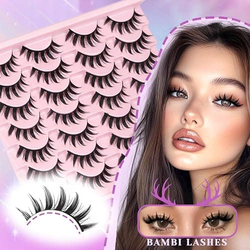 Losha Lashes Spiky Manga Lashes 14 Pairs Anime False Eyelashes 8D Wispy Eye Lashes Kit with Lash Glue and Lash Tweezers Natural Soft Fake Eyelashes (Cutes) thumbnail 5