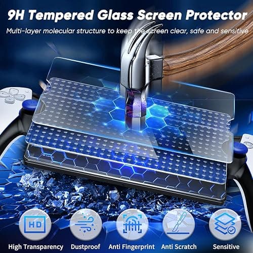 Auarte 12 in 1 Accessories Set for Playstation Portal Remote Player, Hard Carrying Case for PS Portal with Clear Skin Case for PS5 Portal, 2 Screen Protector with 4 Thumb Grip thumbnail 4