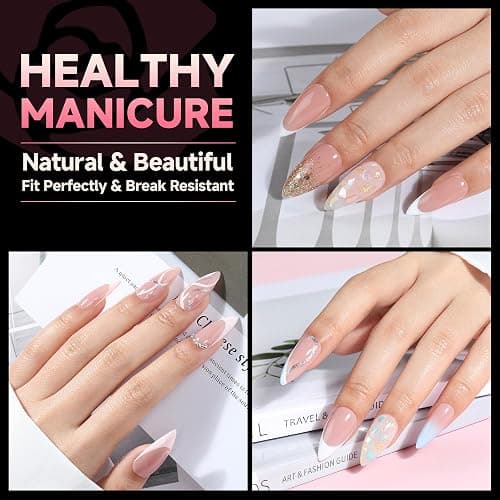UNA GELLA Stiletto Gel Nails Press On 504Pcs Medium Almond Stiletto Clear Gel Nail Tips Full Cover Pre-matte Fake False Acrylic Nails for Nail Extensions Home Art Salon 12 Sizes - Medium Stiletto thumbnail 2