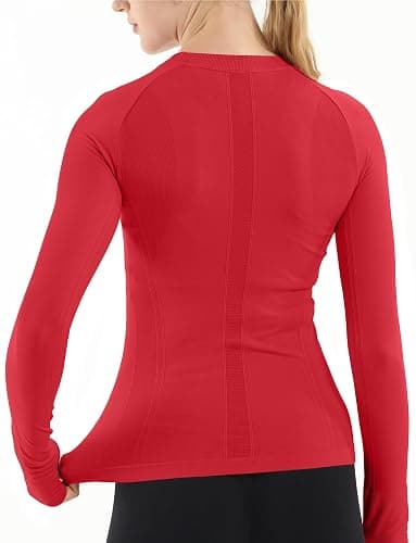 MathCat Seamless Workout Shirts for Women Long Sleeve Yoga Tops Sports Running Shirt Breathable Athletic Top Slim Fit thumbnail 2