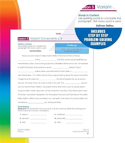 Spectrum Grade 5 Spelling Workbook, Rhyming Words, Dictionary Skills, Prefixes, Suffixes, Vocabulary, Grammar, and More, Language Arts Classroom or Homeschool Curriculum (Volume 32) thumbnail 4