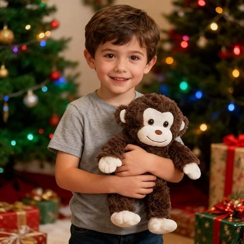 HollyHOME Monkey Stuffed Animal Plush Monkey Toy for Kids Gift for Animal Lovers for Birthdays Holidays 16inch Brown thumbnail 6