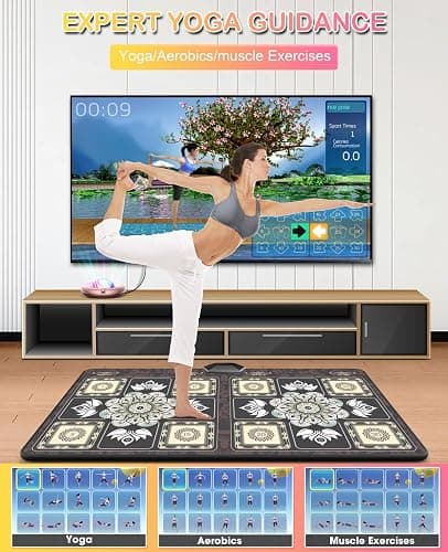 HAPHOM TIK-Tok Dance Mat Game for TV, Christmas Colors Wireless Plug and Play Wrinkle-Free & Non-Slip Electronic Dance Mats, Exercise Dance Pad with Camera for Kids and Adults, Boys & Girls Gifts Toy thumbnail 6