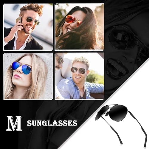 mxnx Aviator Sunglasses for Men Polarized Women Mens Outdoor Sun Glasses | Lightweight Metal Frame,Anti-slip,UV Protection,Adjustable Nose Pads,Driving,Fishing,Hiking,Golf,Sports,Unisex Classic Style thumbnail 3