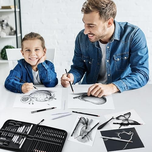 HIFORNY 42 PCS Drawing Set, Sketching Kit with Graphite & Charcoal Pencils, Blending Tools, Erasers & Accessories, Portable Zippered Travel Case for Artists & Beginners thumbnail 7