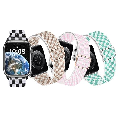 MITERV Stretchy Nylon Loop Bands Compatible with Apple Watch 38mm 40mm 41mm 42mm 44mm 49mm 46mm Adjustable Soft Elastics Strap Compatible with Apple Watch SE Ultra iWatch Series 10/9/8/7/6/5/4/3/2/1 Women Men thumbnail 4
