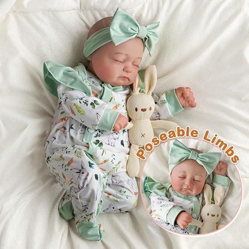 BABESIDE Lifelike Reborn Baby Dolls Twins, 20 inch Realistic Newborn Boy Girl Soft Vinyl and Cloth Body Real Life Baby Dolls Sleeping with Accessories for 3+ Year Old Kids Gifts thumbnail 6