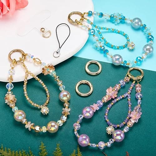 LEGENTLISUR Flower Phone Charm Cute Beaded Phone Wrist Strap for Camera Bag Keychain Wallet Pendants Decor thumbnail 5