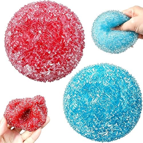 2PCS Crunchy Squishy Stress Ball, Waxberry Moldable Crunchy Stress Balls | Ice Skin Fidget Sensory Toy for Stress Relief, Satisfying Squishy Relaxing Fidget Sensory, Stress Relie - Image 1