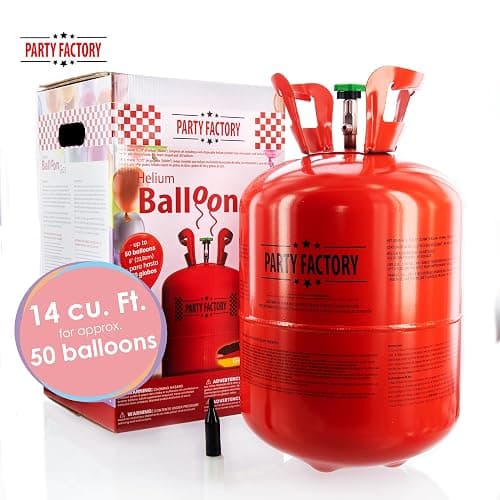 Party Factory Helium balloon gas for up to 50 balloons | helium bottle 14.1 cu gas filling foil balloons | party wedding thumbnail 3