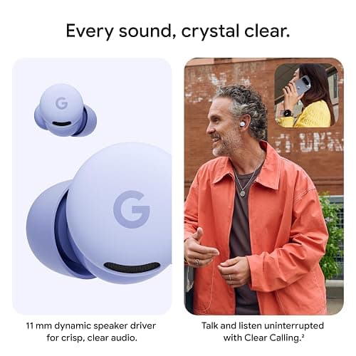 Google Pixel Buds 2a - Wireless Bluetooth Earbuds with Active Noise Cancellation and Transparency Mode - Lightweight, Comfortable Fit - 20-Hour Battery - Water Resistant - Built for Gemini - Hazel thumbnail 3