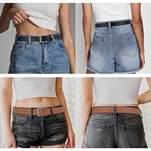 WHIPPY Women Casual Leather Belt for Jeans Pants, Fashion Ladies Waist Dress Belt thumbnail 3