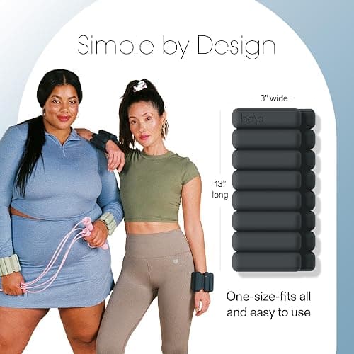 Bala Bangles Wrist & Ankle Weights for Women & Men - Adjustable Silicone Weighted Bracelet Set for Gym, Yoga, Pilates, Cardio & Strength Training - Wearable Arm & Leg Workout Weights thumbnail 4