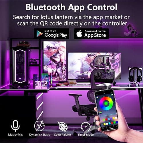 SINWE Led Strip Light 20M, Music Sync Led Lights with 44 Keys Remote and App Control,Color Changing RGB Lights for Bedroom Home Kitchen Party Christmas Decoration 65.6FT thumbnail 3
