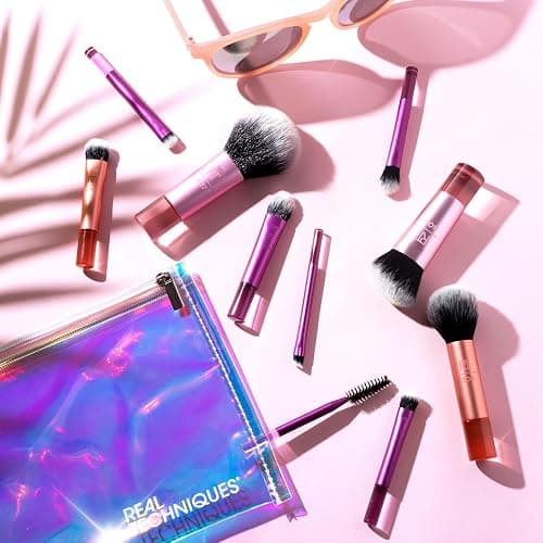 Real Techniques Kit de mini-pinceaux Real Technique Travel Fantasy, pinceaux de maquillage pour fard à paupières, surligneur, contour,ensemble de 11 pièces thumbnail 6