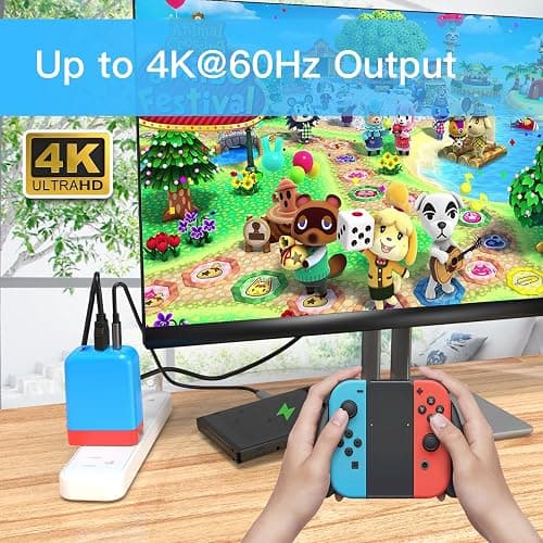 Mirabox 65W Portable Switch Dock Charger for Nintendo Switch, Compatible with OLED/Steam Deck/ROG Ally/Samsung Dex/iPad/MacBook, 4K 60Hz USB C TV Docking Station, with Charging and HDMI Output thumbnail 4