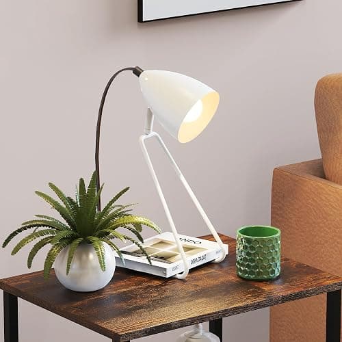 PARTPHONER Table Lamp Set of 2, 350°Rotatable Small Desk Lamp, Modern White Reading Bedside Lamps, Suitable for Study, Bedroom, Office, Dorm, Children's Room, 2 Bulbs Included thumbnail 7