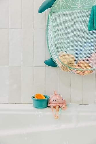 Oceana Bath Toy Organizer with Suction Cups by Copper Pearl: Extra-Large Mesh Bath Toy Holder for Bathtub, Quick-Dry Bath Toy Storage Net, Convenient Bath Toy Net for Tub - Wade thumbnail 5