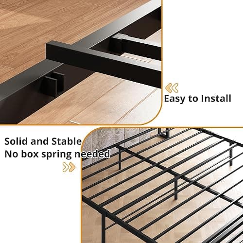 LIKIMIO King Size Bed Frame, Storage Headboard with Charging Station, Platform Bed with Drawers, No Box Spring Needed, Easy Assembly, Wood and Cream thumbnail 7