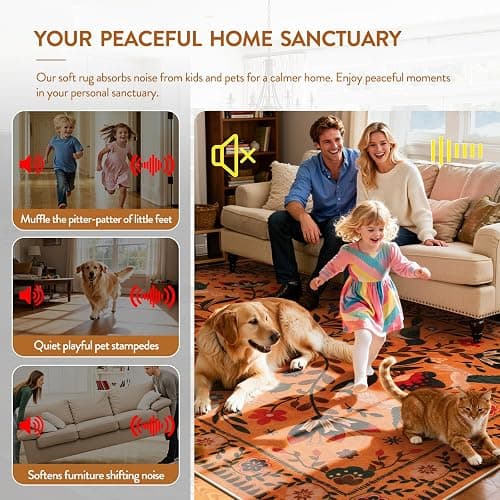 Moynesa Washable 8x10 Area Rugs for Living Room Bedroom Dining Room, Bohemian Scandinavian Modern Country Aesthetic Floral Bird Medallion Carpet, Fall Home Decor Open Floor Areas Protection Non-Slip thumbnail 6