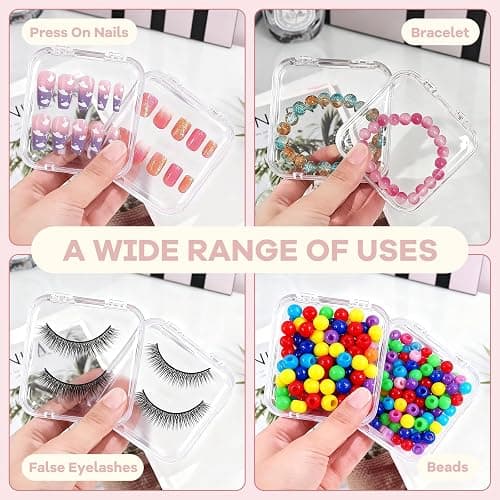 14Pcs Press On Nail Packaging Case with 60Pcs Double Sided Tape, Clear | Press on Nail Organizers and Storage Box, Fake Nail Supplies Container Display Holder, For Nail Art Salon Business thumbnail 4