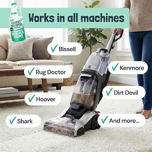 Sunny & Honey Carpet Cleaner Shampoo Solution for Machines, 32floz Mint | USA Made - Stain and Odor Eliminator - Cleans Carpets and Upholstery - For Upright and Spot Cleaners - Concentrated Formula thumbnail 4