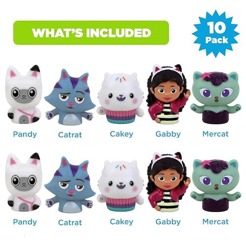 NBC Universal Gabby's Dollhouse Bath Finger Puppets, 10 Pc - Party Favors, Educational, Bath Toys, Story Time, Beach Toys, Playtime, Stocking Stuffer thumbnail 2