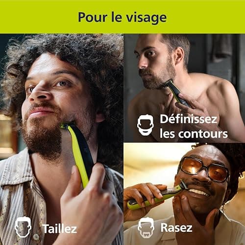 Philips OneBlade 360 Authentique Visage + Corps - Tondeuse à barbe électrique, tondeuse corps et rasoir avec technologie de lame 360, 2 lames 360, 4 sabots barbe de 3 jours, 1 kit Corps, QP2834/31 thumbnail 3