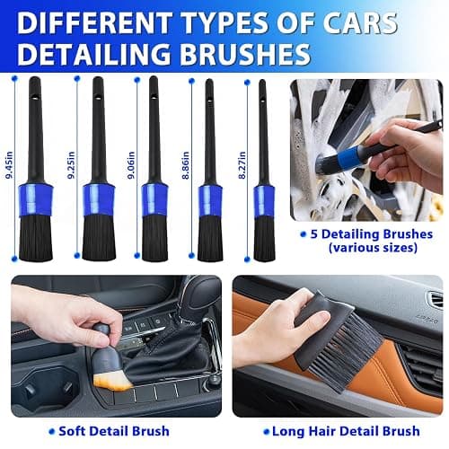 THINKWORK Car Cleaning Kit Car Detailing Kit,Car Cleaning Kit Interior Cleaner with High Power Blue Handheld Vacuum Cleaner,Brush Sets,Windshield Cleaner and Storage Bag,Car Accessories,Car Gift Set thumbnail 4