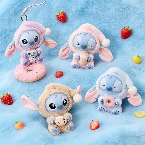 Uviily Stitch Eat Something Before Sleep Collection Blind Box Plush Toy Keychain Surprise Vinyl Figures Model Random Design Toy Collection for Bag Decoration Gifts for Friends and Family, Single Box thumbnail 2