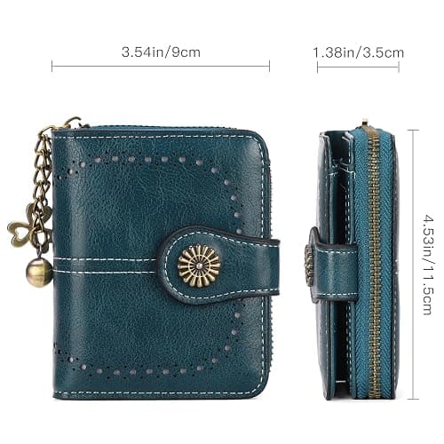 BVEOGMRO Small Wallet for Women Leather Bifold Compact RFID Blocking with Zipper Coin Pocket thumbnail 4