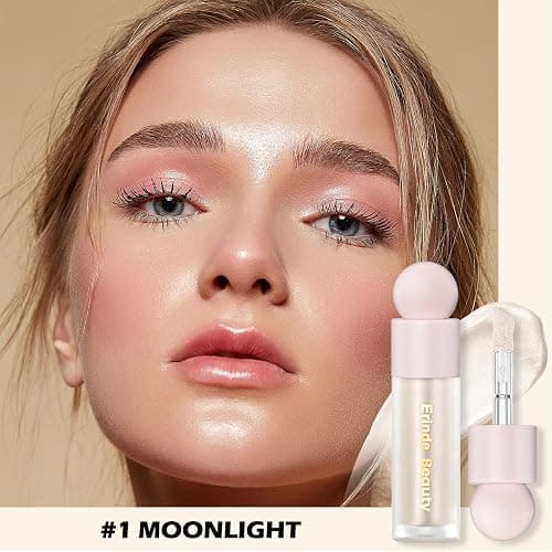 Erinde Liquid Highlighter, Face Bronzer Stick, Natural Glossy Finish, Lightweight Blendable Silky Smooth Cream Illuminator, Cruelty-Free, 01# Moonlight thumbnail 3
