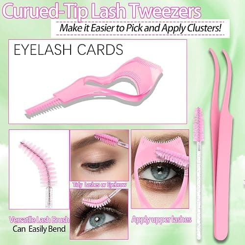 YIDUO Lashes Clusters Kit 1846Pcs Bulk Packs Volume False Eyelash Extensions D Curl Wispy Individual Eyelashes, Volume Studio Effect, Wholesale Large Pack with Glue&Seal|Tweezers|Removers|Cleanser thumbnail 9