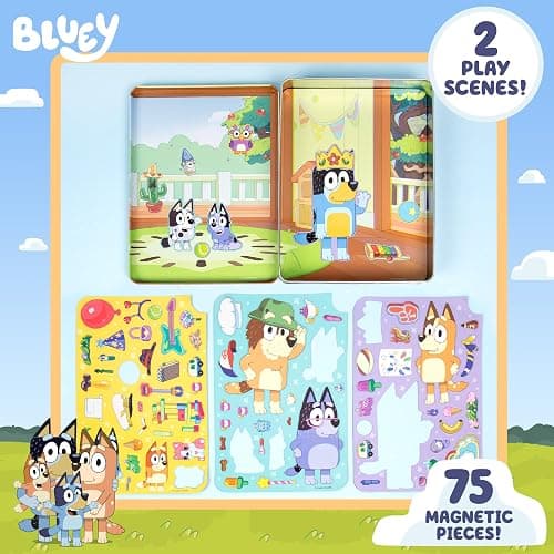 Bluey Magnetic Playset, Magnet Activity Toys, Great Birthday Parties, at-Home Activities, or Screen-Free Fun, Perfect Travel or Road Trip, Hours of Fun for Kids Ages 3,4,5,6,Multicolor,Medium,214618 thumbnail 4