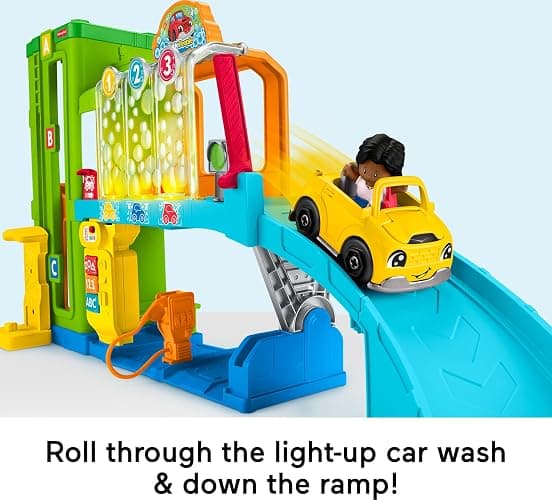 Fisher-Price Little People Toddler Toy Light-Up Learning Garage Playset with Smart Stages, Car & Ramp for Pretend Play Kids Ages 1+ Years thumbnail 4