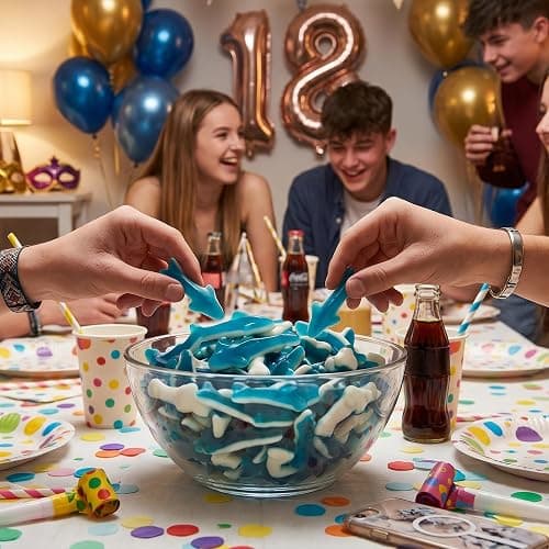 Candy Break Blue Shark Gummies, Fruit Flavored Chewy Gummy Candy, Bulk Bag for Kids & Adults, 5 lbs, Pack of 1 thumbnail 3