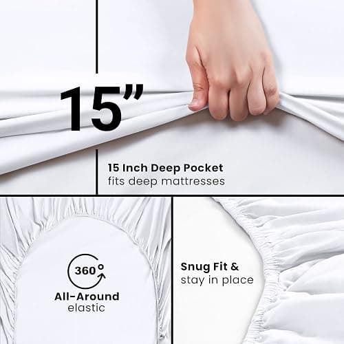 Utopia Bedding Twin XL Fitted Sheet - Bottom Sheet - Deep Pocket - Soft Microfiber - Shrinkage and Fade Resistant - Easy Care -1 Fitted Sheet Only (White) thumbnail 3
