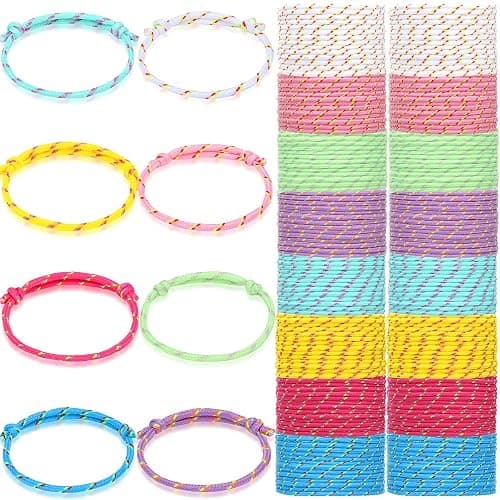 Remerry 168 Pcs Friendship Bracelets Adjustable Woven Rope Bracelets Bulk Graduation Ceremony Prom Class of 2026 Birthday Party Favors & Goodie Bag Stuffers, 8 Assorted Colors(Candy Colors) - Image 1