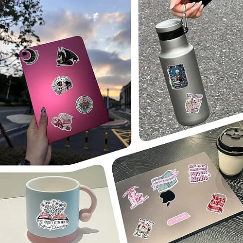 200 PCS Book Stickers for Kindle, Bookish Holographic Reading Booktok Sticker Pack for Adult, Waterproof Aesthetic Vinyl Decals for Laptop Ebook Readers Water Bottles thumbnail 5