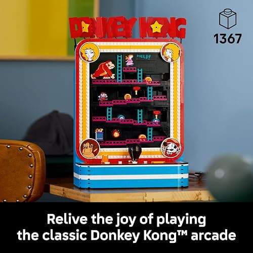 LEGO Super Mario Donkey Kong Arcade 72051 | Collectible Building Set for Adults, Ages 18+, Retro Arcade Decor, Working Levers & Joystick, 1,367 pieces, Gift for Gamers thumbnail 2