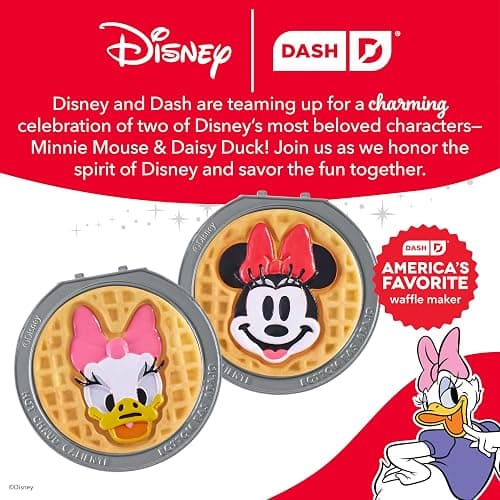 Disney Dash MultiMaker® Mini System Removable Plate Set - Ceramic Coating Replacement Plates for Waffle Breakfast - Waffle Maker Not Included - 4-Inch - 2-Pack - Minnie & Daisy thumbnail 7