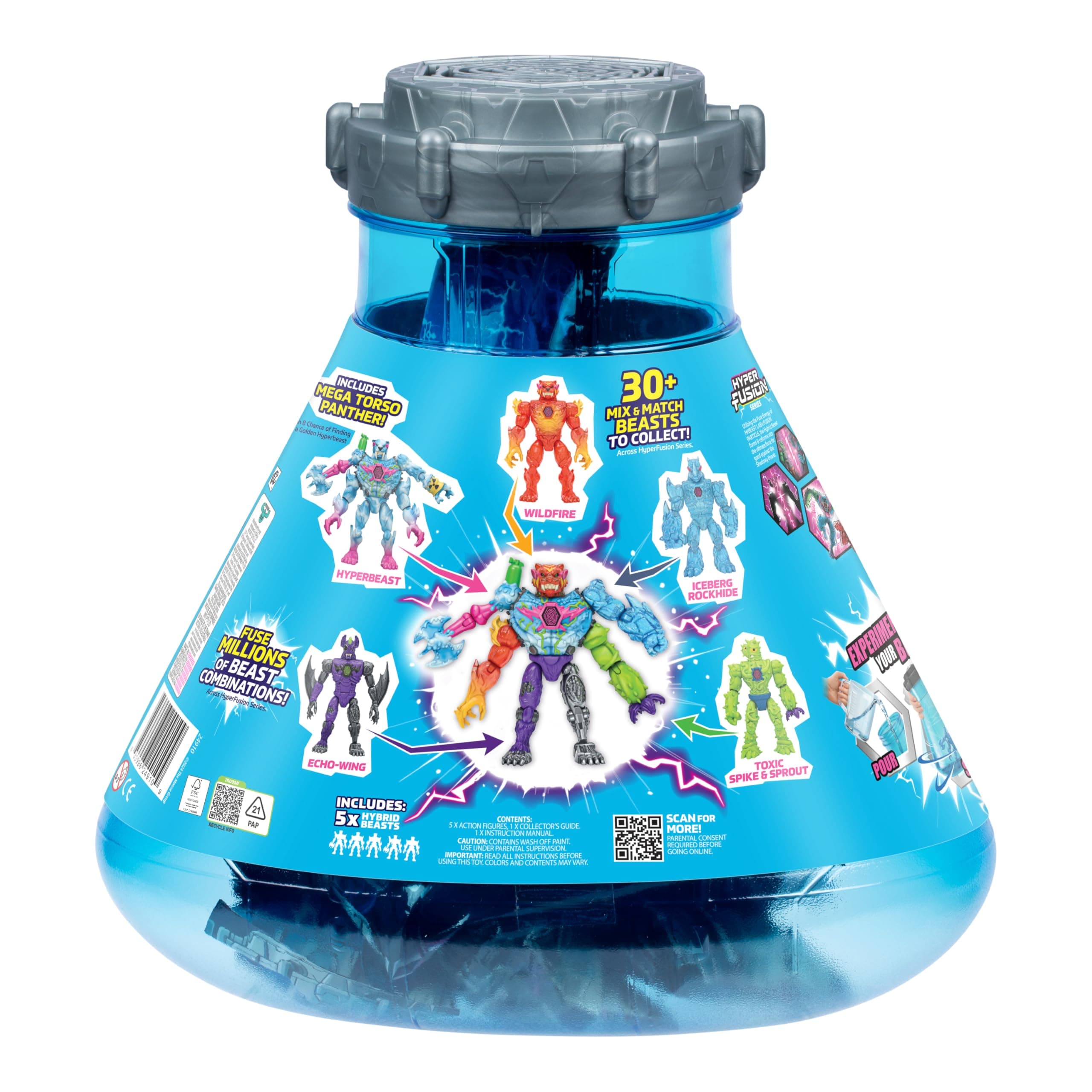 MrBeast Lab Hybrids Mega Pack, Reveal Different Hybrid Parts to Create 5 Mix & Match Action Figures, Including a Mega Torso Panther Experiment to Reveal Hybrid's Real Colors, Collect 30+ Beasts thumbnail 7