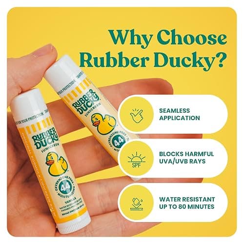 Rubber Ducky | Lip Balm with SPF 44, Water Resistant Sunscreen Lip Balm | Vegan, Untinted, Vanilla Flavor, with Vitamin E | All Season - Broad Spectrum Sunscreen for Lips thumbnail 4