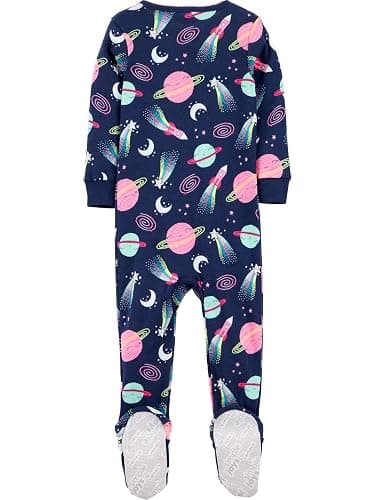 Simple Joys by Carter's Girls' 3-Pack Snug Fit Footed Cotton Pajamas thumbnail 2
