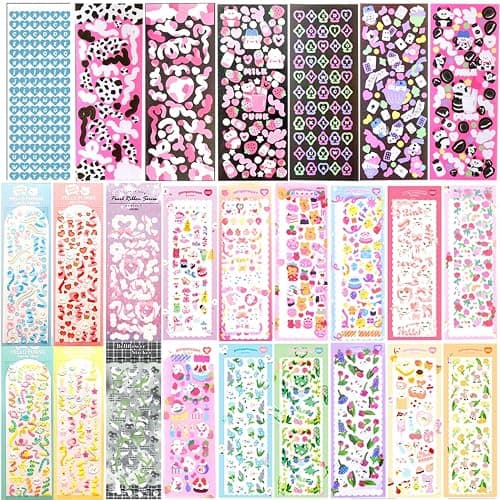 25 Sheets Cute Laser Deco Stickers Set, Decor Kpop Stickers. for Photocards, Headphones, Water Bottle, Phones, laptops, Planner - Image 1