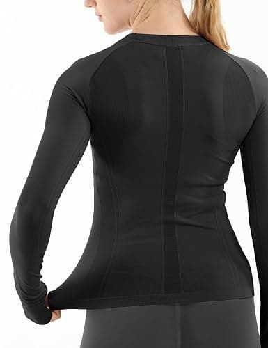 MathCat Seamless Workout Shirts for Women Long Sleeve Yoga Tops Sports Running Shirt Breathable Athletic Top Slim Fit thumbnail 3